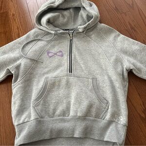 Gray Hoodie with Purple Logo